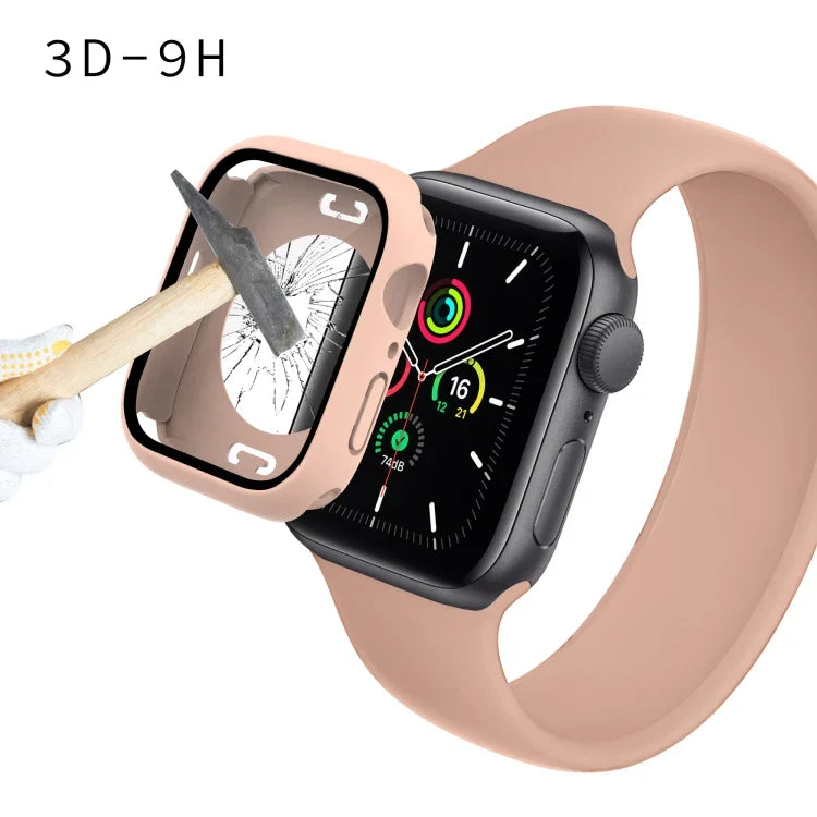 PC + 強化ガラスフィルム 防水ウォッチケース 下部カバー付き Apple Watch シリーズ 9 / 8 / 7 45mm, 9 / 8 / 7 41mm, 9 / 8 / 7 45mm用