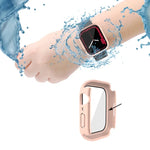 PC + 強化ガラスフィルム 防水ウォッチケース 下部カバー付き Apple Watch シリーズ 9 / 8 / 7 45mm, 9 / 8 / 7 41mm, 9 / 8 / 7 45mm用