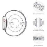 フォーロウ ダイヤモンドセット メタルウォッチバンド Apple Watch シリーズ用, 7 41mm / 6&SE&5&4 40mm / 3&2&1 38mm, 7 45mm / 6&SE&5&4 44mm / 3&2&1 42mm