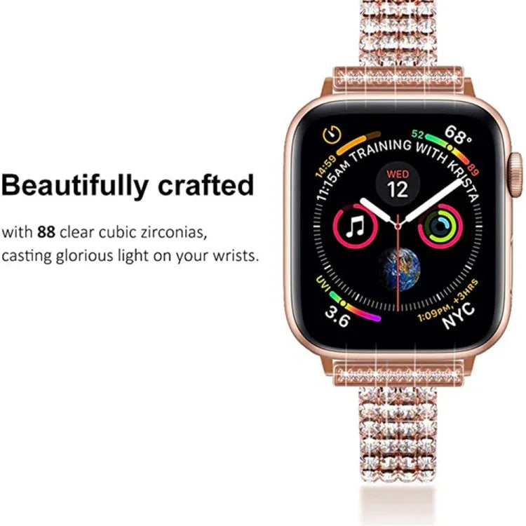 フォーロウ ダイヤモンドセット メタルウォッチバンド Apple Watch シリーズ用, 7 41mm / 6&SE&5&4 40mm / 3&2&1 38mm, 7 45mm / 6&SE&5&4 44mm / 3&2&1 42mm