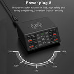 838w 9-in-1 100W 4 PD 3.0 USB-C / Type-C + 4 QC 3.0 USBポート スマートデジタルディスプレイ ワイヤレス充電器、EUプラグ、USプラグ、UKプラグ、AUプラグ