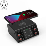 838w 9-in-1 100W 4 PD 3.0 USB-C / Type-C + 4 QC 3.0 USBポート スマートデジタルディスプレイ ワイヤレス充電器、EUプラグ、USプラグ、UKプラグ、AUプラグ