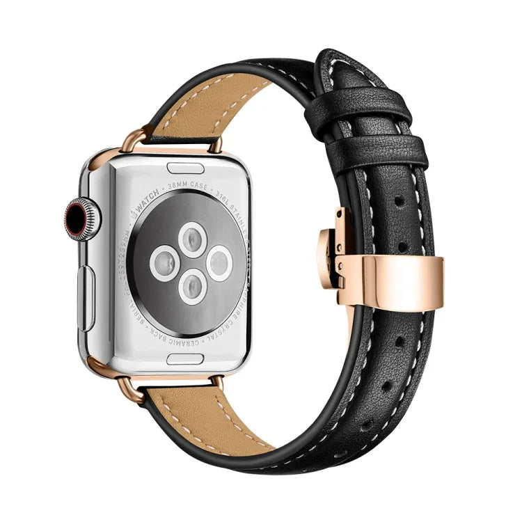 スリミングバタフライバックルウォッチバンド Apple Watch シリーズ用, 7 41mm / 6&SE&5&4 40mm / 3&2&1 38mm