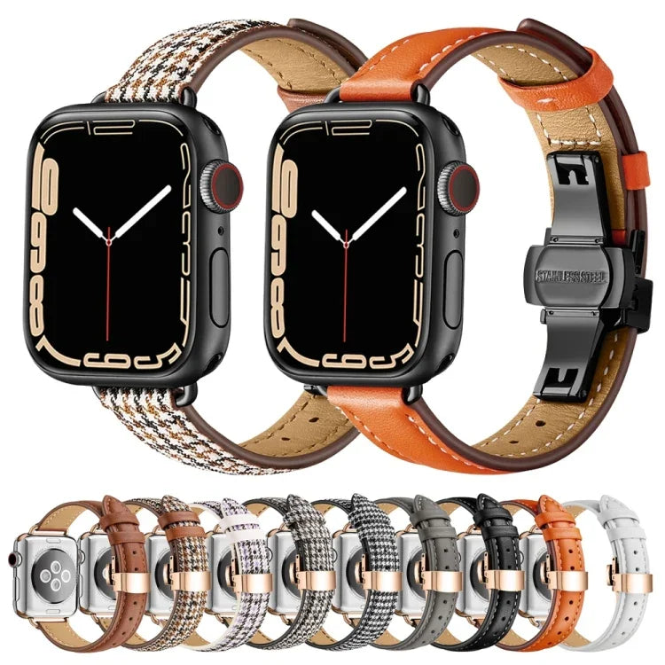 スリミングバタフライバックルウォッチバンド Apple Watch シリーズ用, 7 41mm / 6&SE&5&4 40mm / 3&2&1 38mm