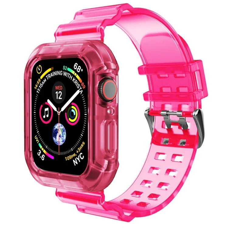 Transparent Watch Band For Apple Watch Series 8&7 45mm / SE 2&6&SE&5&4 44mm / 3&2&1 42mm(Transparent Brown), 7 41mm / 6&SE&5&4 40mm / 3&2&1 38mm, 7 45mm / 6&SE&5&4 44mm / 3&2&1 42mm