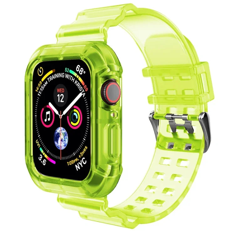 Transparent Watch Band For Apple Watch Series 8&7 45mm / SE 2&6&SE&5&4 44mm / 3&2&1 42mm(Transparent Brown), 7 41mm / 6&SE&5&4 40mm / 3&2&1 38mm, 7 45mm / 6&SE&5&4 44mm / 3&2&1 42mm