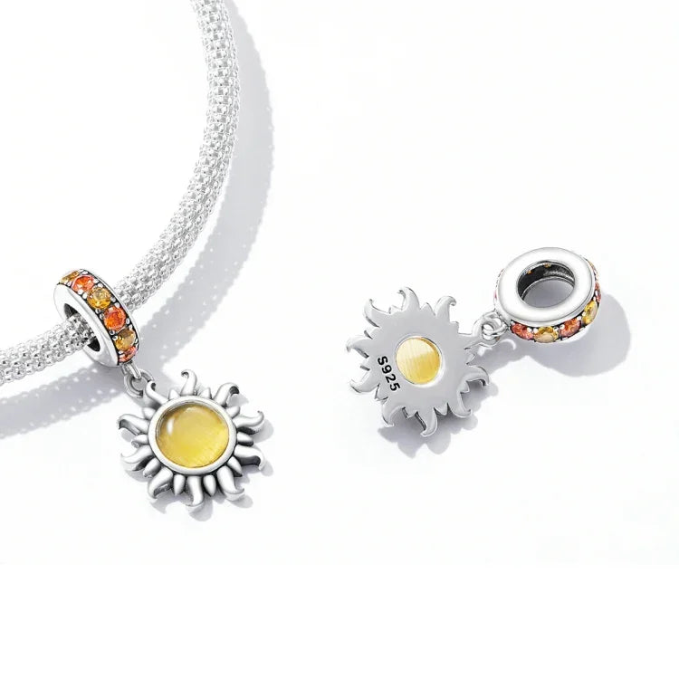 S925スターリングシルバー 小さな太陽ペンダント DIYブレスレット ネックレスアクセサリー、小さな太陽