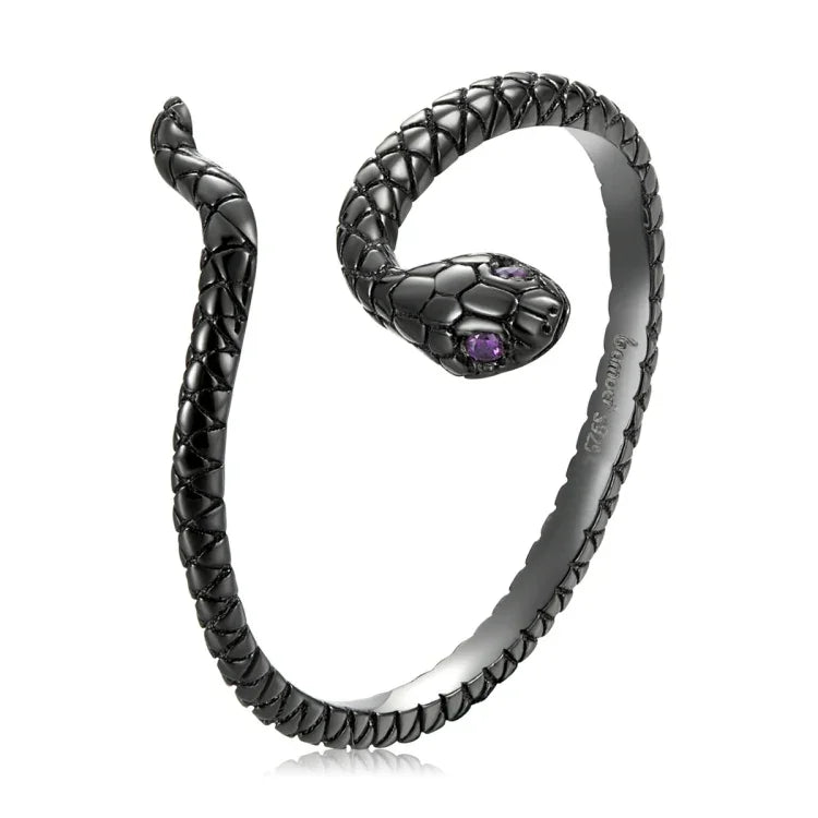 S925スターリングシルバー ミステリアススネーク レディースリング、ミステリアススネーク