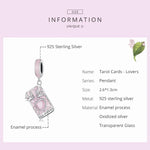 S925スターリングシルバー タロット恋人ペンダント DIYブレスレット ネックレスアクセサリー、タロット恋人