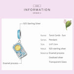 S925スターリングシルバー タロット太陽ペンダント DIYブレスレット ネックレスアクセサリー、タロット太陽