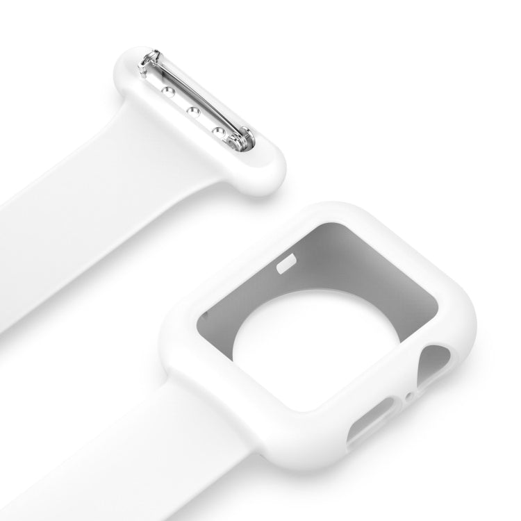 Apple Watchシリーズ用シリコン看護師ブローチウォッチバンドケース、7 41mm / 6&SE&5&4 40mm / 3&2&1 38mm、7 45mm / 6&SE&5&4 44mm / 3&2&1 42mm