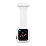 Apple Watchシリーズ用シリコン看護師ブローチウォッチバンドケース、7 41mm / 6&SE&5&4 40mm / 3&2&1 38mm、7 45mm / 6&SE&5&4 44mm / 3&2&1 42mm