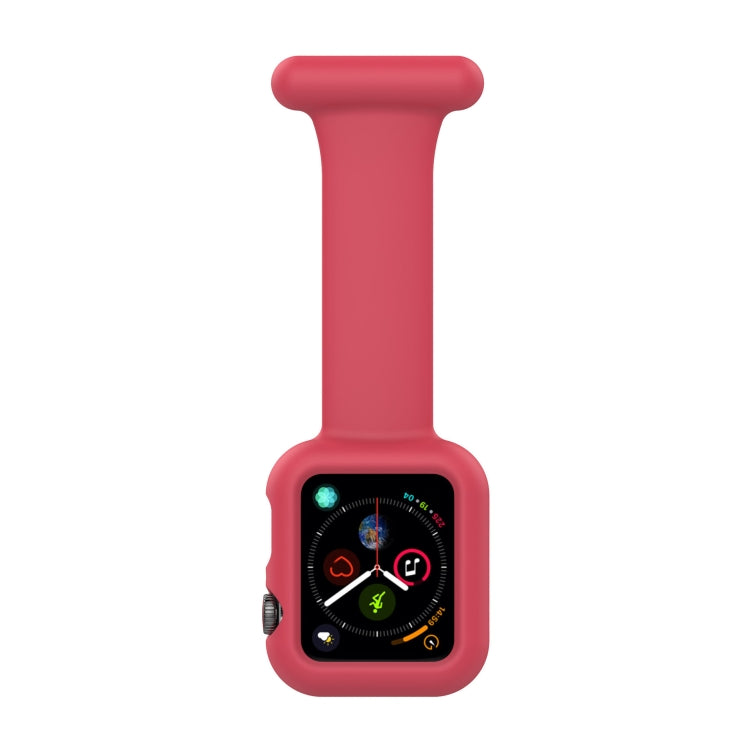 Apple Watchシリーズ用シリコン看護師ブローチウォッチバンドケース、7 41mm / 6&SE&5&4 40mm / 3&2&1 38mm、7 45mm / 6&SE&5&4 44mm / 3&2&1 42mm