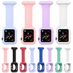 Apple Watchシリーズ用シリコン看護師ブローチウォッチバンドケース、7 41mm / 6&SE&5&4 40mm / 3&2&1 38mm、7 45mm / 6&SE&5&4 44mm / 3&2&1 42mm
