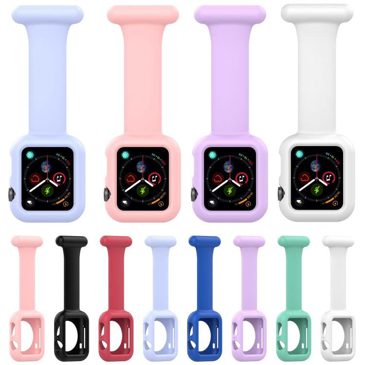 Apple Watchシリーズ用シリコン看護師ブローチウォッチバンドケース、7 41mm / 6&SE&5&4 40mm / 3&2&1 38mm、7 45mm / 6&SE&5&4 44mm / 3&2&1 42mm