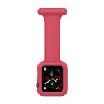 Apple Watchシリーズ用シリコン看護師ブローチウォッチバンドケース、7 41mm / 6&SE&5&4 40mm / 3&2&1 38mm、7 45mm / 6&SE&5&4 44mm / 3&2&1 42mm