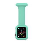 Apple Watchシリーズ用シリコン看護師ブローチウォッチバンドケース、7 41mm / 6&SE&5&4 40mm / 3&2&1 38mm、7 45mm / 6&SE&5&4 44mm / 3&2&1 42mm