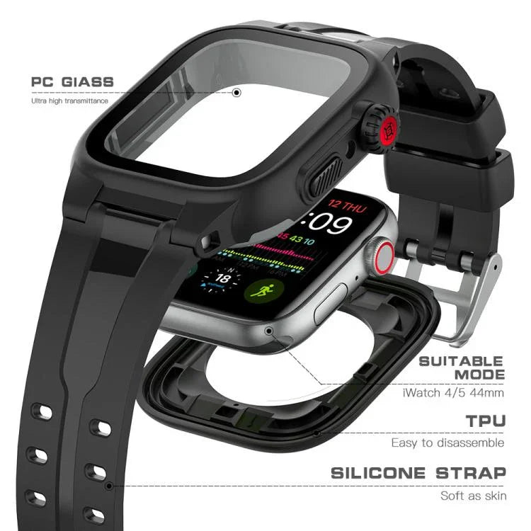 RedPepper TPU + PC + シリコン防水ウォッチケース、Apple Watch Series 9 / 8 / 7 41mm 用、Apple Watch Series 9 / 8 / 7 45mm 用