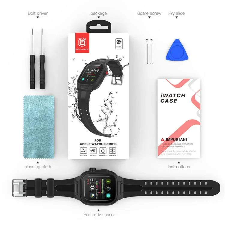 RedPepper TPU + PC + シリコン防水ウォッチケース、Apple Watch Series 9 / 8 / 7 41mm 用、Apple Watch Series 9 / 8 / 7 45mm 用