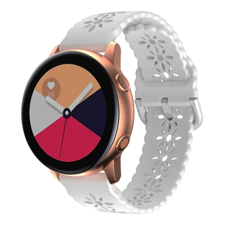 梅の花中空シリコンウォッチバンド Samsung Galaxy Watch4 40/44mm用、Samsung Galaxy Watch4 Classic 42/46mm用