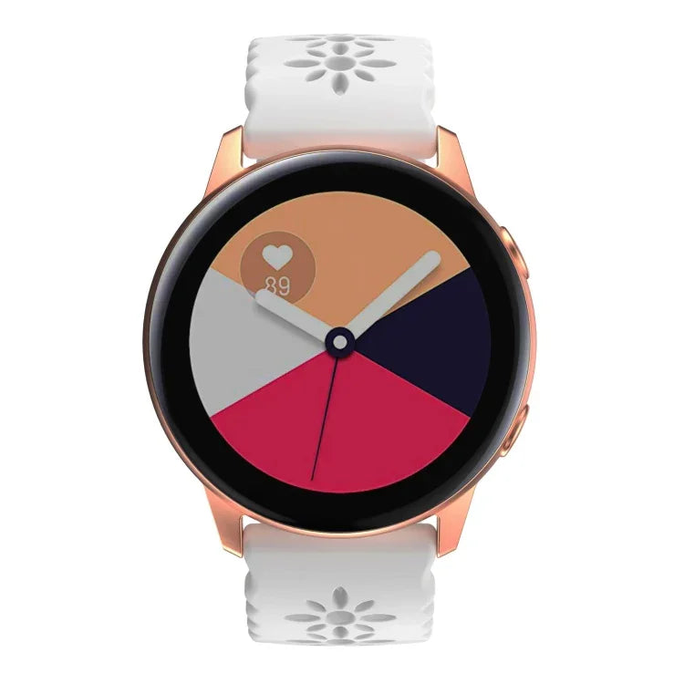 梅の花中空シリコンウォッチバンド Samsung Galaxy Watch4 40/44mm用、Samsung Galaxy Watch4 Classic 42/46mm用