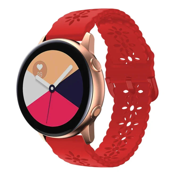 梅の花中空シリコンウォッチバンド Samsung Galaxy Watch4 40/44mm用、Samsung Galaxy Watch4 Classic 42/46mm用