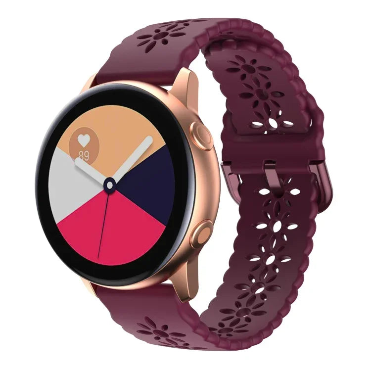 梅の花中空シリコンウォッチバンド Samsung Galaxy Watch4 40/44mm用、Samsung Galaxy Watch4 Classic 42/46mm用