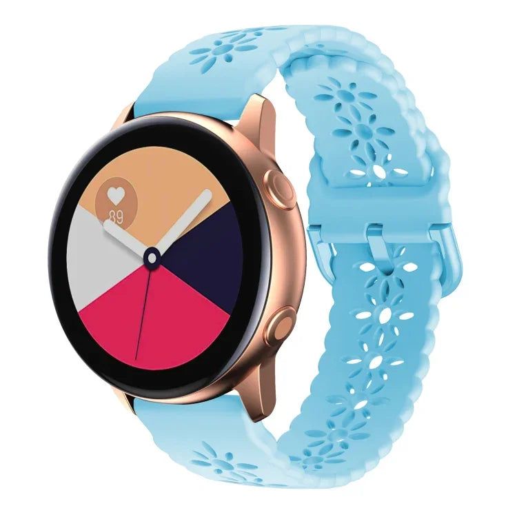 梅の花中空シリコンウォッチバンド Samsung Galaxy Watch4 40/44mm用、Samsung Galaxy Watch4 Classic 42/46mm用