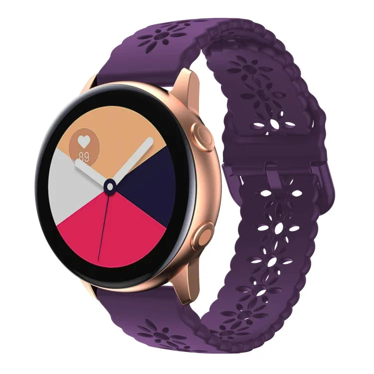 梅の花中空シリコンウォッチバンド Samsung Galaxy Watch4 40/44mm用、Samsung Galaxy Watch4 Classic 42/46mm用