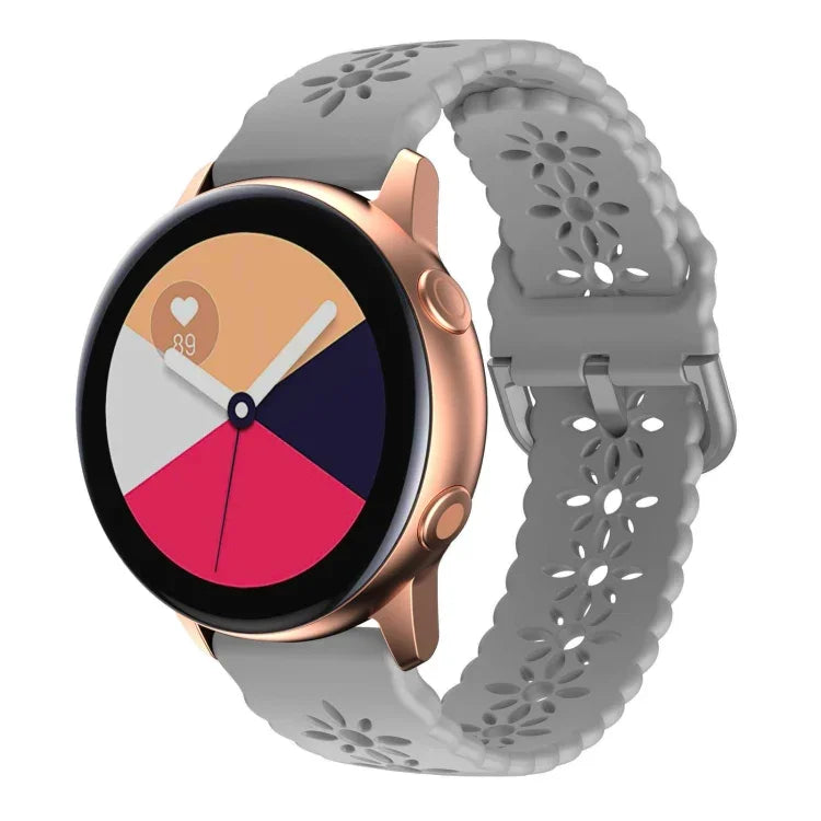 梅の花中空シリコンウォッチバンド Samsung Galaxy Watch4 40/44mm用、Samsung Galaxy Watch4 Classic 42/46mm用