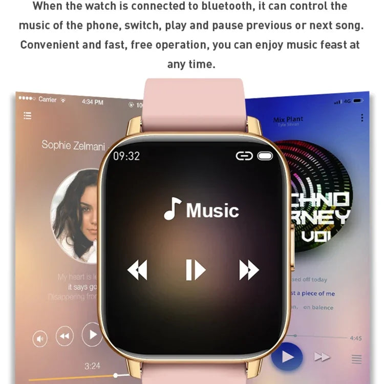 Rowatch 2S 1.65インチ TFTスクリーン スマートウォッチ、血圧モニタリング／睡眠モニタリング対応、2S（ピンク）、2S（ブラック）、2S（グリーン）