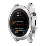 TPU Half-pack Hollowed Electroplating Watch Case, For Garmin Fenix 7S, For Garmin Fenix 7X, For Garmin Fenix 7