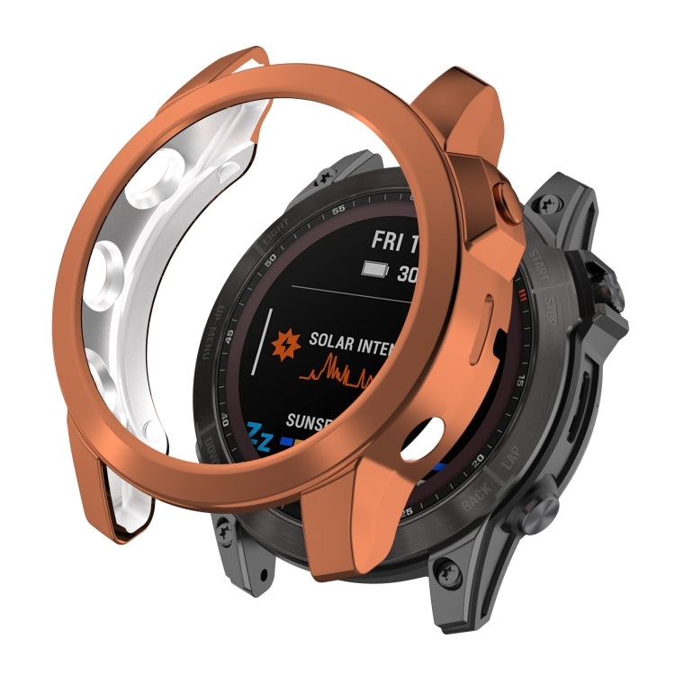 TPU Half-pack Hollowed Electroplating Watch Case, For Garmin Fenix 7S, For Garmin Fenix 7X, For Garmin Fenix 7
