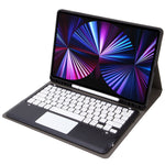 T12B-A 着脱式タッチパッド Bluetoothキーボード レザータブレットケース、iPad Air 13 2025 / 2024 / Pro 12.9インチ 2021/2020/2018用