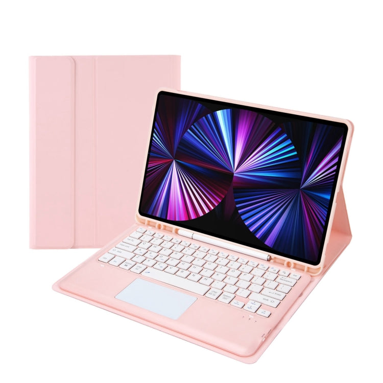 T12B-A 着脱式タッチパッド Bluetoothキーボード レザータブレットケース、iPad Air 13 2025 / 2024 / Pro 12.9インチ 2021/2020/2018用