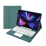 T12B-A 着脱式タッチパッド Bluetoothキーボード レザータブレットケース、iPad Air 13 2025 / 2024 / Pro 12.9インチ 2021/2020/2018用