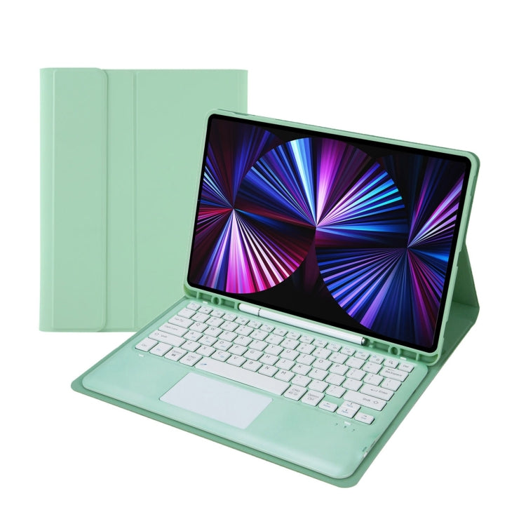 T12B-A 着脱式タッチパッド Bluetoothキーボード レザータブレットケース、iPad Air 13 2025 / 2024 / Pro 12.9インチ 2021/2020/2018用
