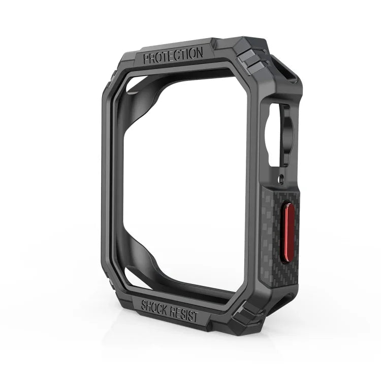 カーボンファイバーコントラストカラープロテクティブケース、Apple Watch Series 9 / 8 / 7 41mm 用、Apple Watch Series 9 / 8 / 7 45mm 用、Apple Watch Series 6 & SE & 5 & 4 44mm 用、Apple Watch Series 6 & SE & 5 & 4 40mm 用