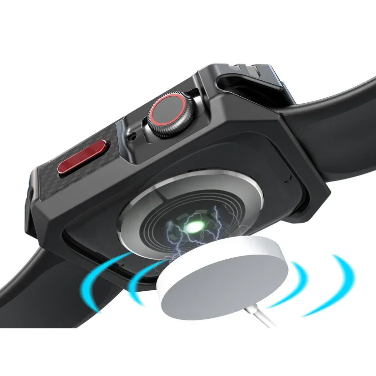 カーボンファイバーコントラストカラープロテクティブケース、Apple Watch Series 9 / 8 / 7 41mm 用、Apple Watch Series 9 / 8 / 7 45mm 用、Apple Watch Series 6 & SE & 5 & 4 44mm 用、Apple Watch Series 6 & SE & 5 & 4 40mm 用