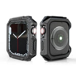カーボンファイバーコントラストカラープロテクティブケース、Apple Watch Series 9 / 8 / 7 41mm 用、Apple Watch Series 9 / 8 / 7 45mm 用、Apple Watch Series 6 & SE & 5 & 4 44mm 用、Apple Watch Series 6 & SE & 5 & 4 40mm 用