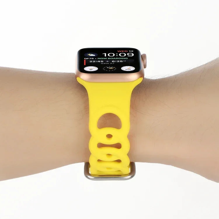 Apple Watch Series 用 ホローシリコンウォッチバンド、7 41mm / 6&SE&5&4 40mm / 3&2&1 38mm、7 45mm / 6&SE&5&4 44mm / 3&2&1 42mm