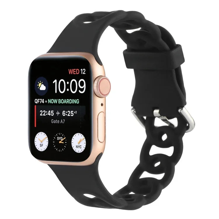 Apple Watch Series 用 ホローシリコンウォッチバンド、7 41mm / 6&SE&5&4 40mm / 3&2&1 38mm、7 45mm / 6&SE&5&4 44mm / 3&2&1 42mm