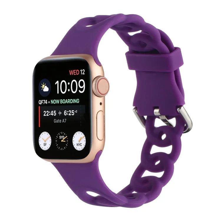 Apple Watch Series 用 ホローシリコンウォッチバンド、7 41mm / 6&SE&5&4 40mm / 3&2&1 38mm、7 45mm / 6&SE&5&4 44mm / 3&2&1 42mm
