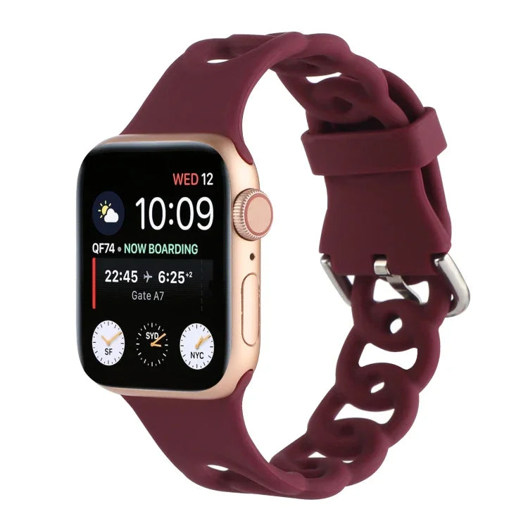 Apple Watch Series 用 ホローシリコンウォッチバンド、7 41mm / 6&SE&5&4 40mm / 3&2&1 38mm、7 45mm / 6&SE&5&4 44mm / 3&2&1 42mm