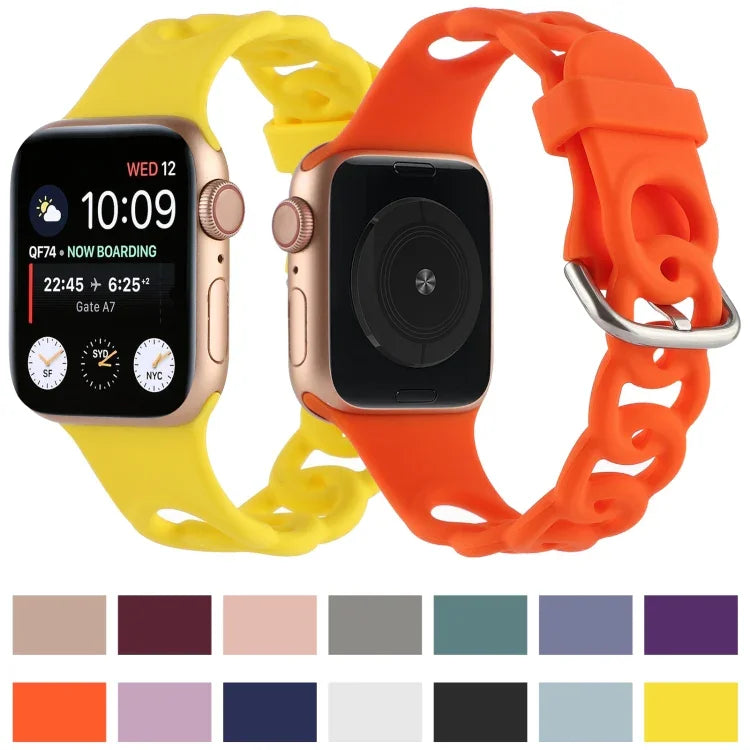 Apple Watch Series 用 ホローシリコンウォッチバンド、7 41mm / 6&SE&5&4 40mm / 3&2&1 38mm、7 45mm / 6&SE&5&4 44mm / 3&2&1 42mm