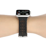 Apple Watch Series 用 ホロー本革ウォッチバンド、7 41mm / 6&SE&5&4 40mm / 3&2&1 38mm、7 45mm / 6&SE&5&4 44mm / 3&2&1 42mm