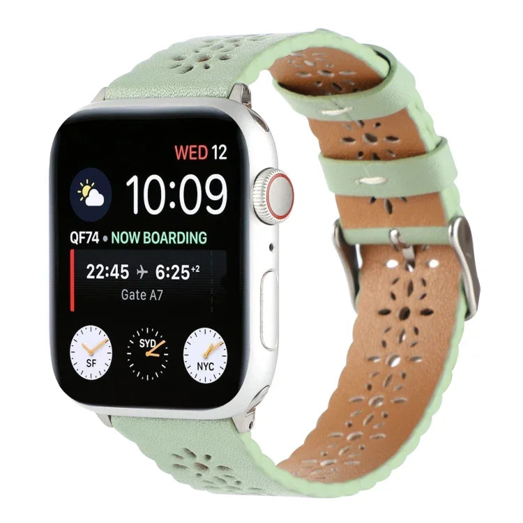 Apple Watch Series 用 ホロー本革ウォッチバンド、7 41mm / 6&SE&5&4 40mm / 3&2&1 38mm、7 45mm / 6&SE&5&4 44mm / 3&2&1 42mm