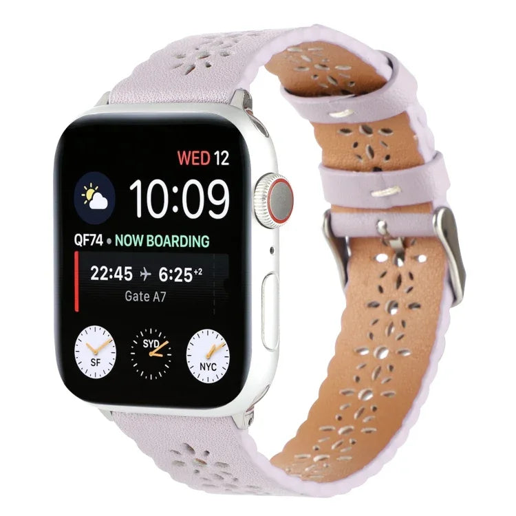 Apple Watch Series 用 ホロー本革ウォッチバンド、7 41mm / 6&SE&5&4 40mm / 3&2&1 38mm、7 45mm / 6&SE&5&4 44mm / 3&2&1 42mm