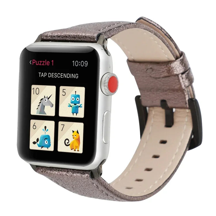 グリッター本革ウォッチバンド Apple Watchシリーズ用、7 41mm / 6&SE&5&4 40mm / 3&2&1 38mm、7 45mm / 6&SE&5&4 44mm / 3&2&1 42mm