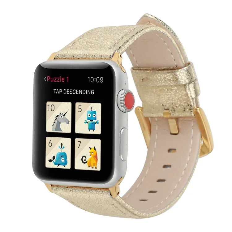 グリッター本革ウォッチバンド Apple Watchシリーズ用、7 41mm / 6&SE&5&4 40mm / 3&2&1 38mm、7 45mm / 6&SE&5&4 44mm / 3&2&1 42mm